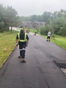 Residential driveway in paved with asphalt in Caledon East