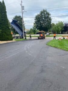 Commercial paving of a parking lot project in Fergus