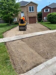Residential driveway getting prepped in Alliston
