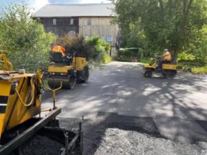 In Melanchthon a residential driveway is getting rolled using two rollers. Our roller men hard at work to ensure a nice smooth finish